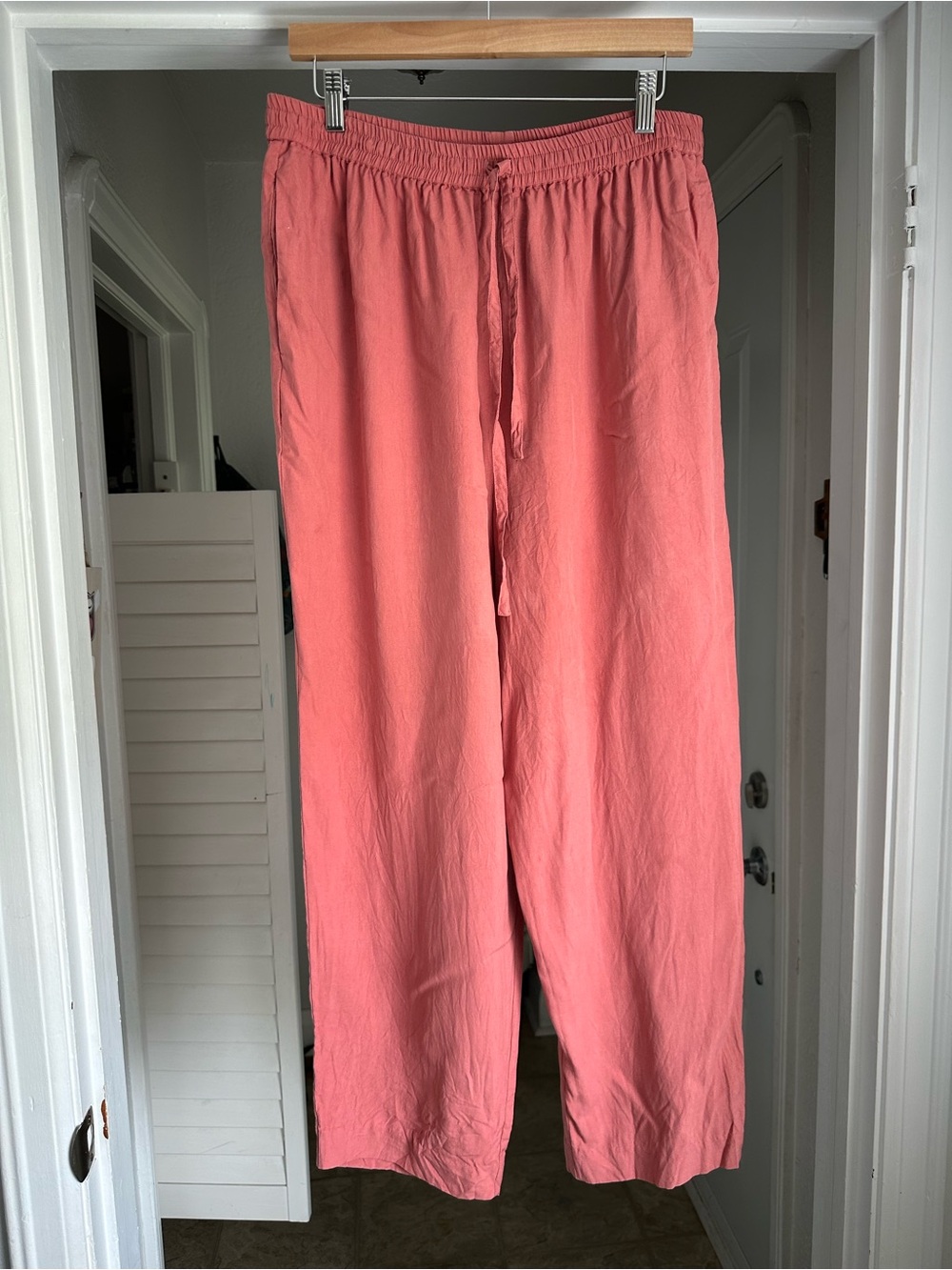 Alfred Dunner 100% Silk Coral Drawstring Joggers Size 16 Petite